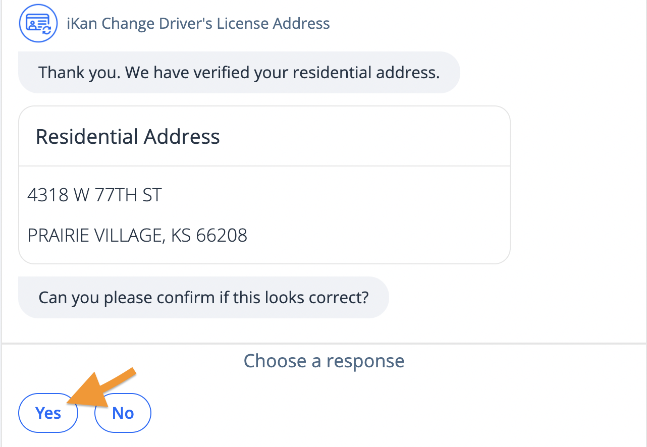 Review new address information